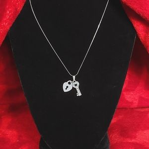 Under Lock & Key: pearl shell padlock, & steel rhinestone key